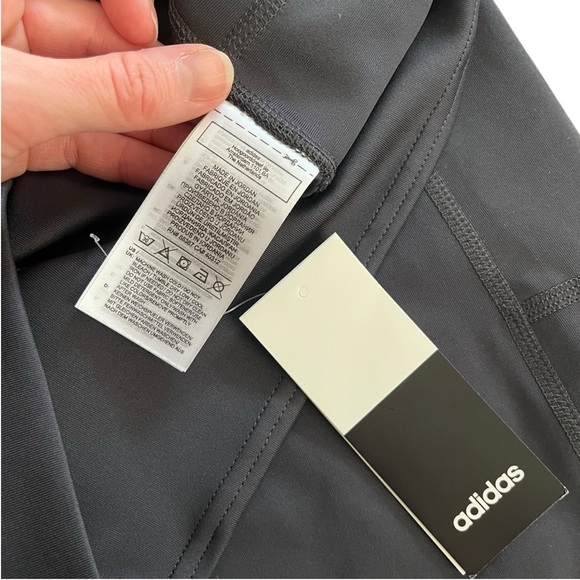 NWT adidas workout Athleisure leggings side stripes women size medium high rise - Picture 3 of 12